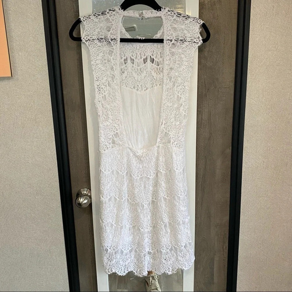 Free People Lace Open Back Mini Dress - Picture 3 of 4